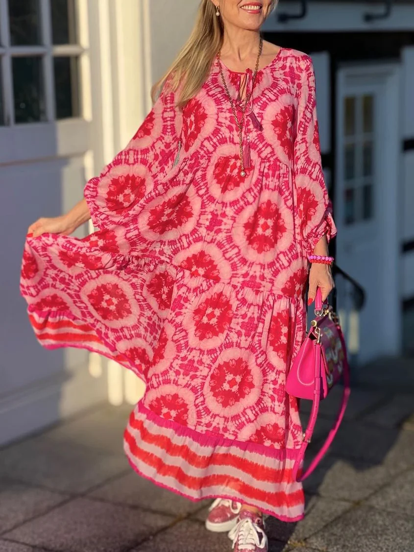 Vacation Long Sleeve Maxi Dress
