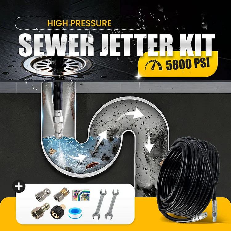 🎁 Promo&ccedil;&atilde;o Imperd&iacute;vel: 50% de desconto 🔥 Kit de Jateamento de Esgoto 5800PSI para Lavadora de Alta Press&atilde;o