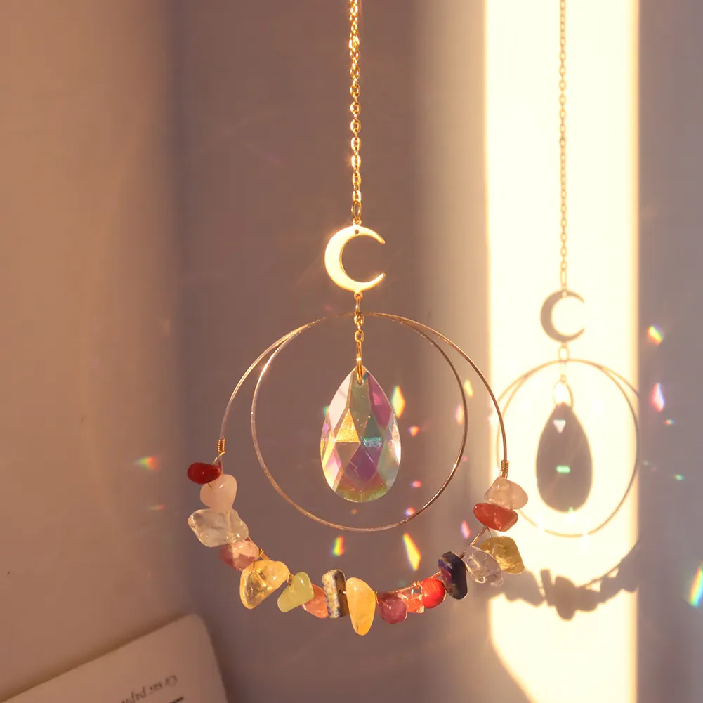 Crystal Sun Light Trapping Wind Chime Pendant Prism Lighting Catching Decor