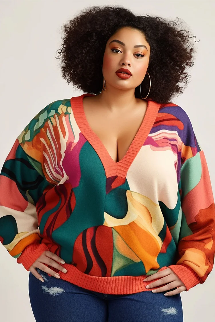 Rainbow plus store size sweaters