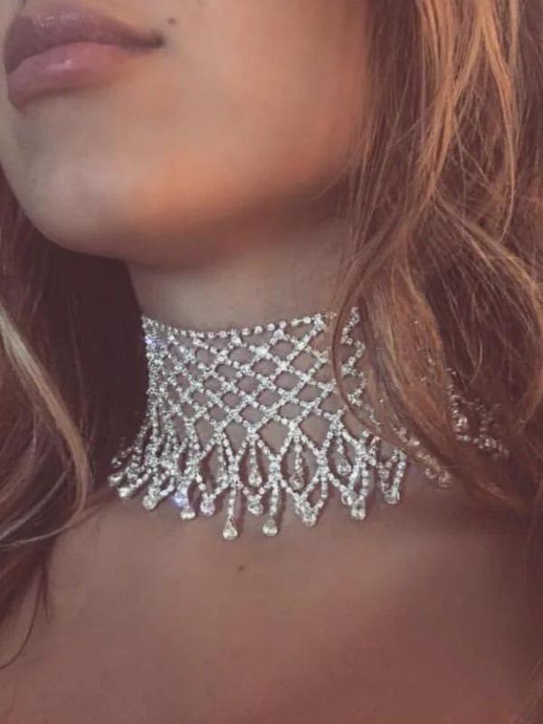 Crystal rhinestone sexy necklace-zachics
