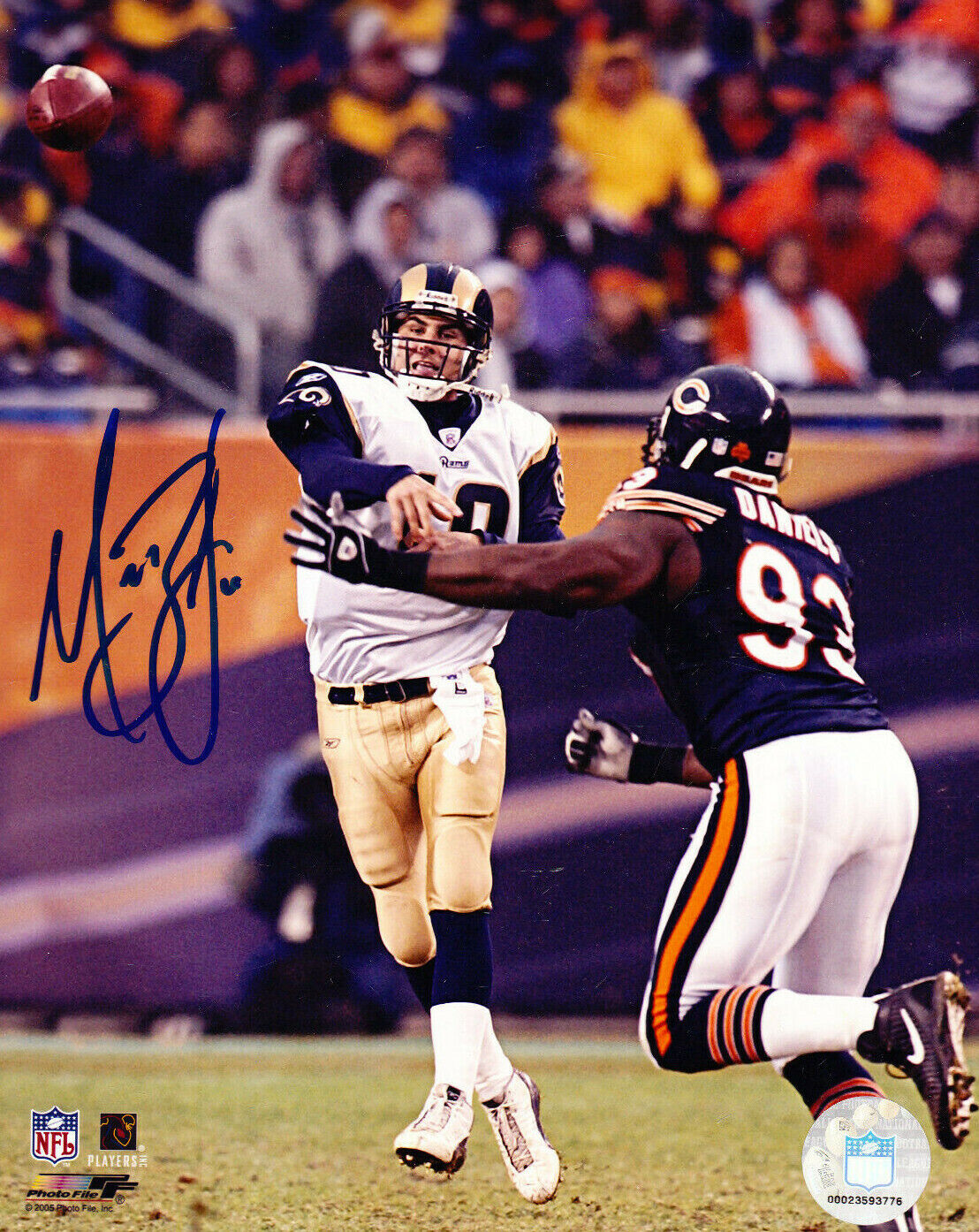 MARK BULGER AUTOGRAPH SIGNED 8X10 Photo Poster painting ST. LOUIS RAMS COA VS CHICAGO BEARS