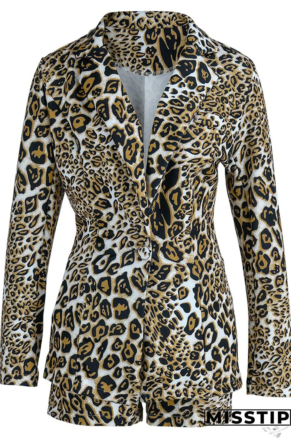 Black Fashion Casual Print Patchwork Turndown Collar Long Sleeve Two Pieces