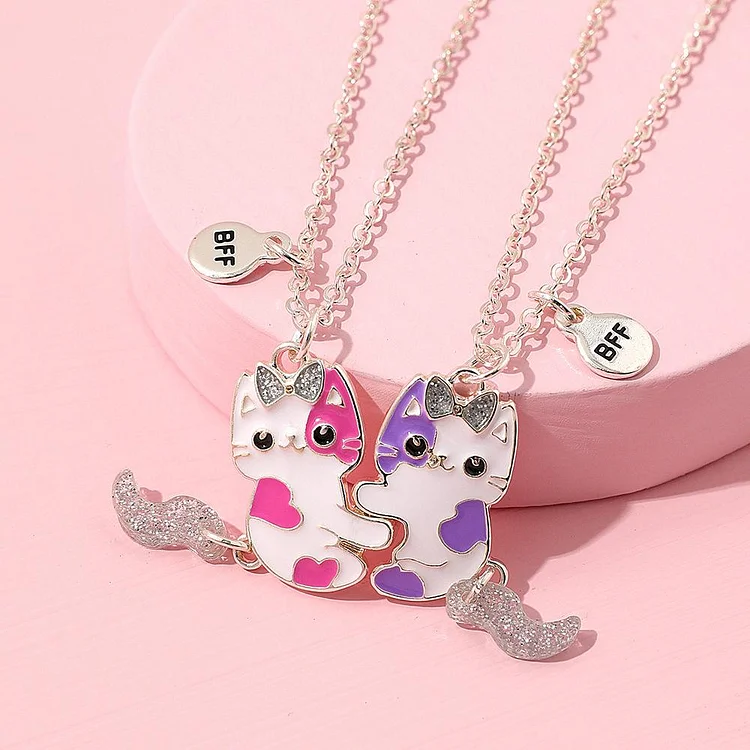Cute Cat Movable Tail Magnet Attracting Necklace-Mayoulove