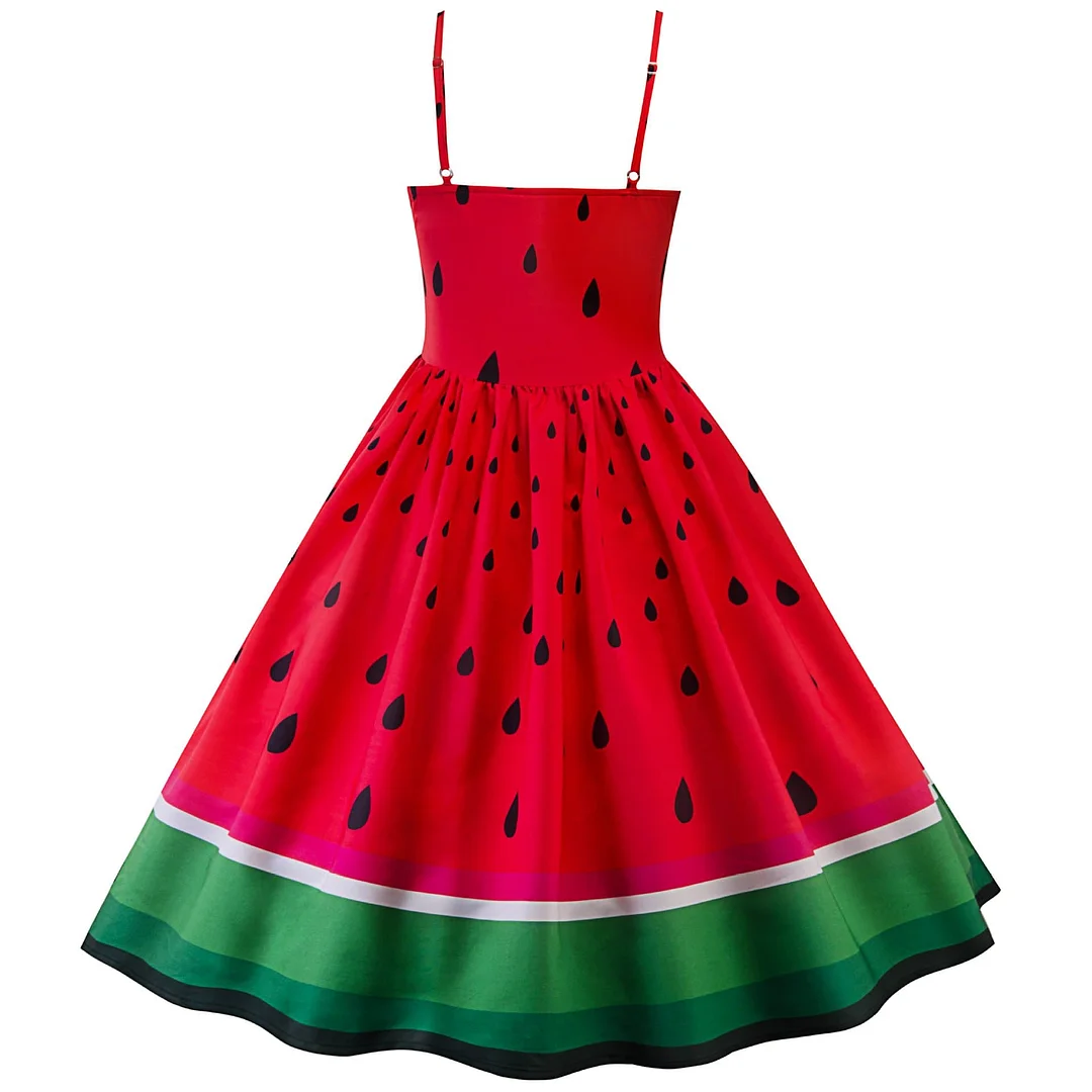 Red Watermelon Patchwork Dress SP13902