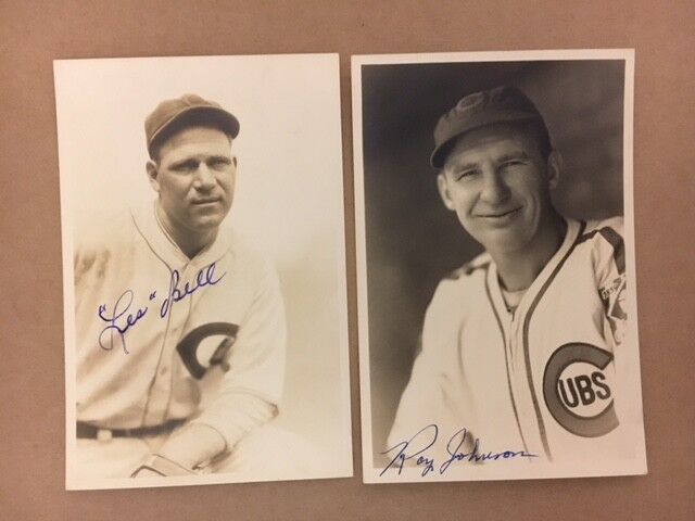 Les Bell Chicago Cubs Vintage Signed Original George Burke 4x6 Photo Poster painting COA