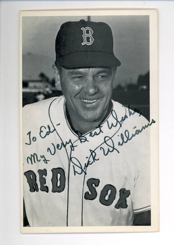 Dick Williams Signed Autographed 3 x 5 Photo Poster painting To Ed w/ JSA auth Boston Red Sox