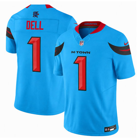 Men'sl Houston Texans   #1 Tank Dell Blue Vapor F.U.S.E. Limited Jersey