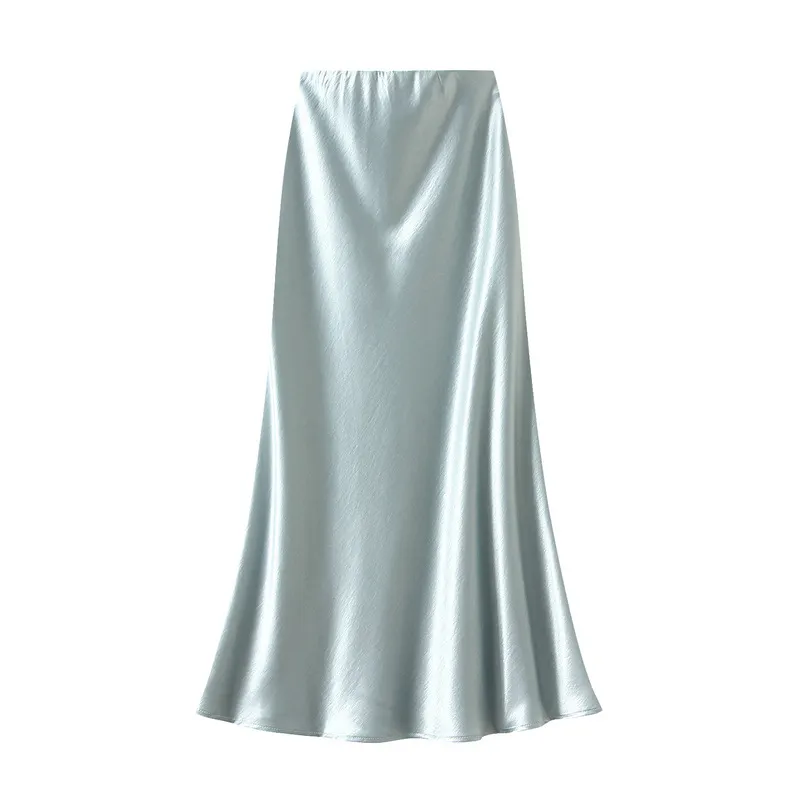 Nigikala Nigikala Temperament Pressure Folded Bare-Faced Fishtail Half-Dress Girl Spring Hanging Thin Bag-Butbice Long Dress 9836