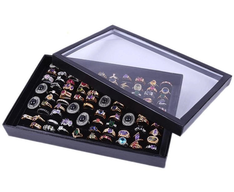 Spot 100 Ring Jewelry Box With Lid Earrings Jewelry Plate 100 Ring Jewelry Storage Display Plate