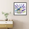 Lavendel und Vogel - Rundbohrer Diamantmalerei - 30*30cm