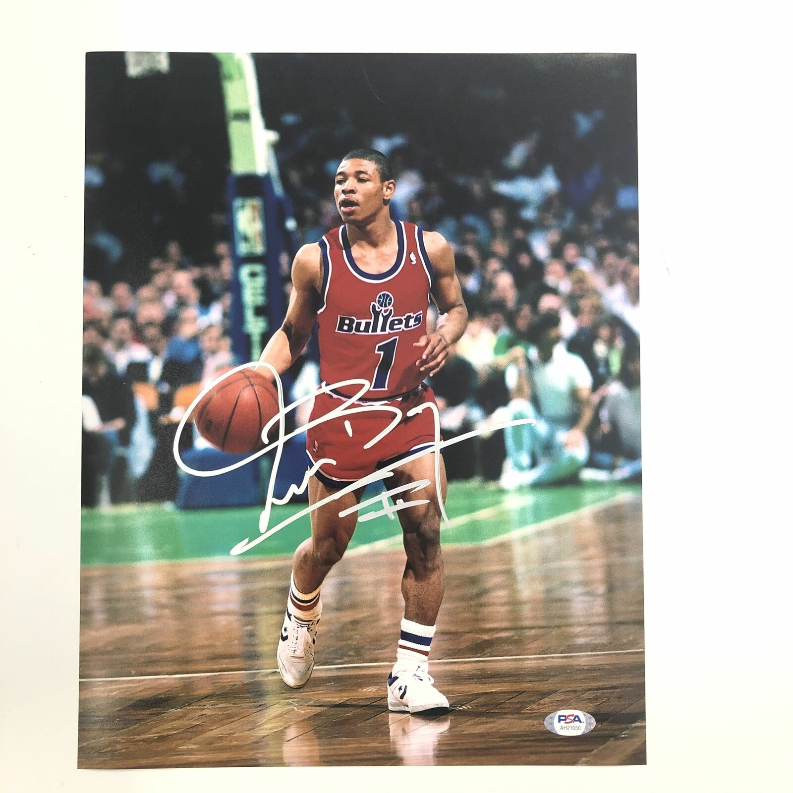 Muggsy Bogues signed 11x14 Photo Poster painting PSA/DNA Washington Bullets Autographed