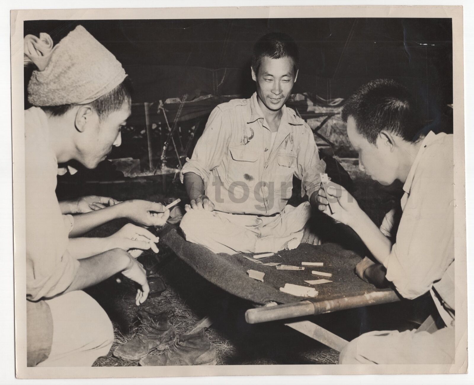 Chinese Civil War - Communist Prisoners - Vintage Silver Print Photo Poster painting - 1951