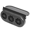 Solar Auto Air Vent Cooling System 3 Fans Car Exhaust Ventilation Fan (Black)