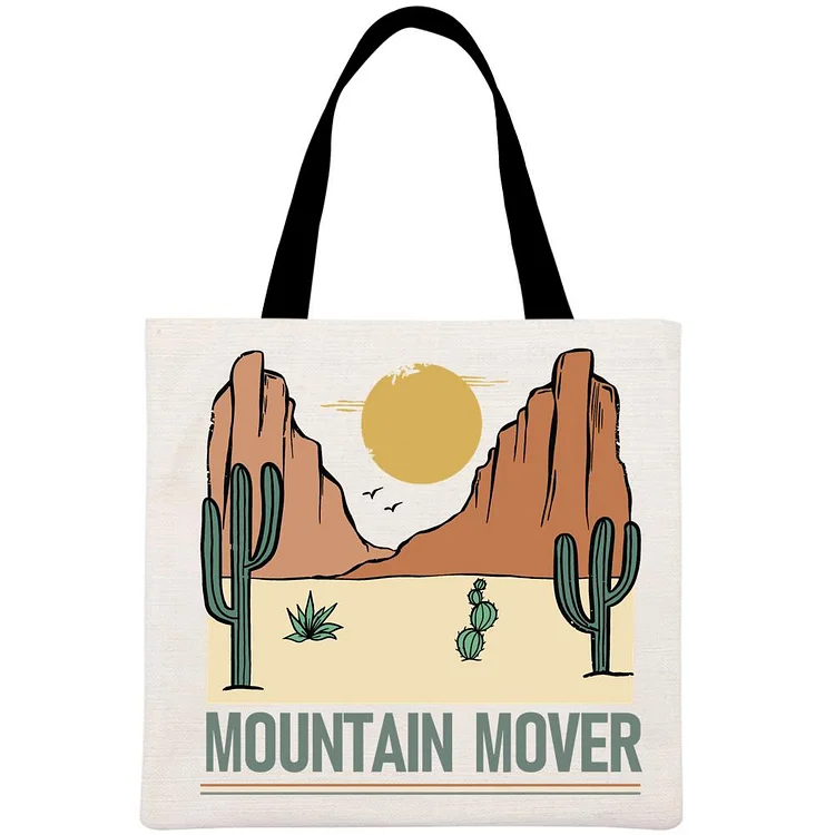 Mountain mover Printed Linen Bag-Annaletters