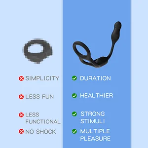 Viper Remote Control Vibration Cock Ring With Telescopic Prostate Massager