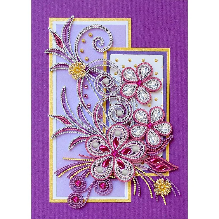 Paper Quilling Purple Flower - Partial Special Shaped Drill Diamond Painting - 30x40cm(Canvas)