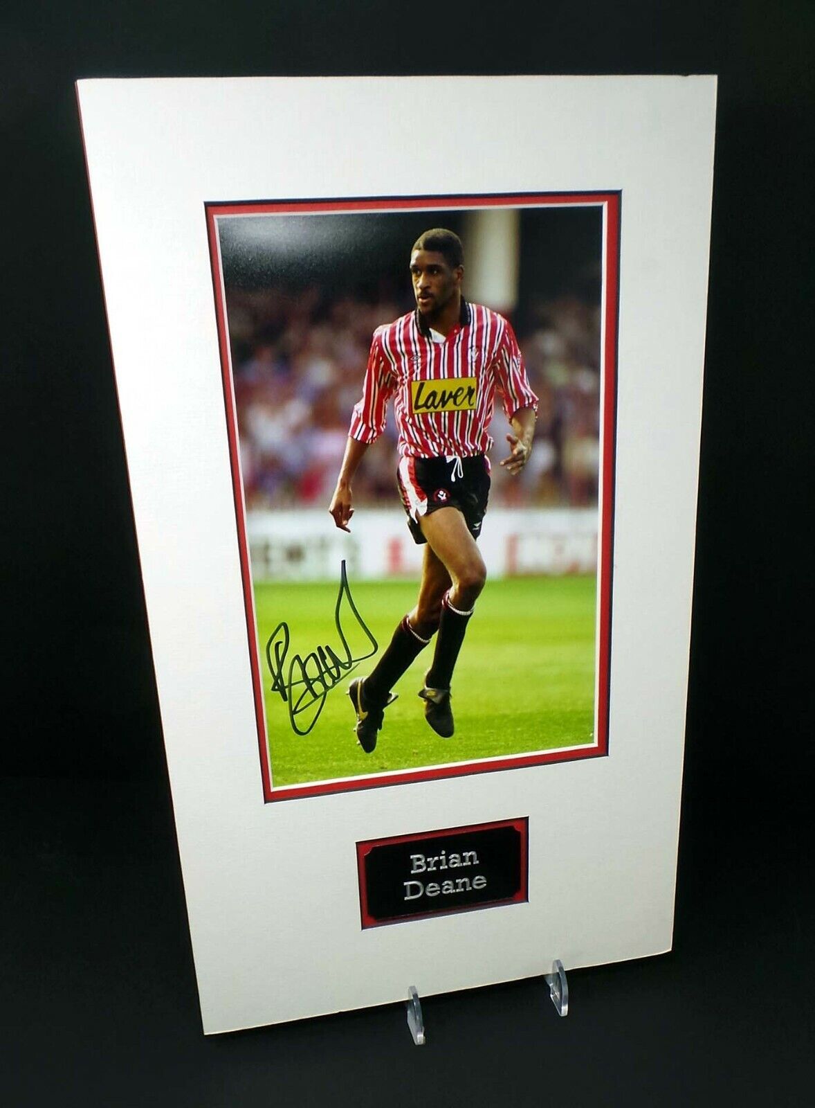 Brian DEANE Signed & Mounted 12x8 Photo Poster painting AFTAL COA Sheffield United Legend SUFC