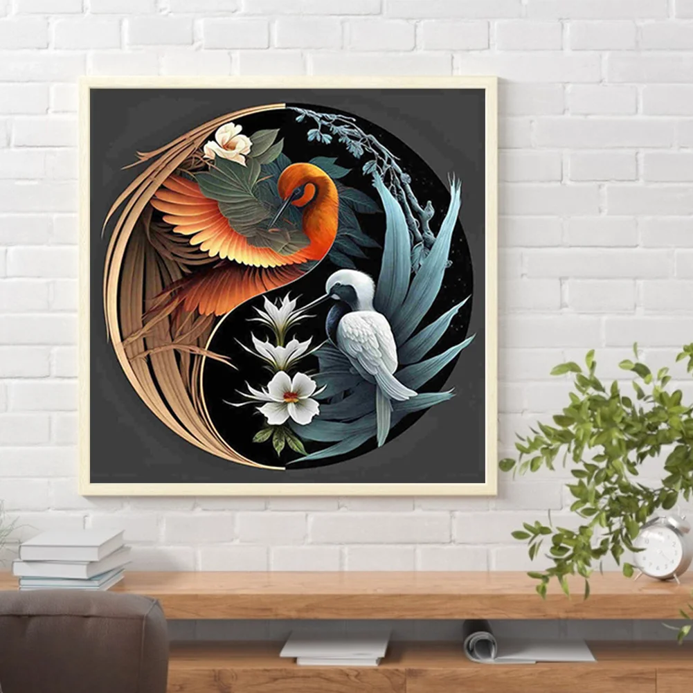 5D DIY Full Square Drill Diamond Painting Yin Yang Symbol Bird Decor (ZQA229)