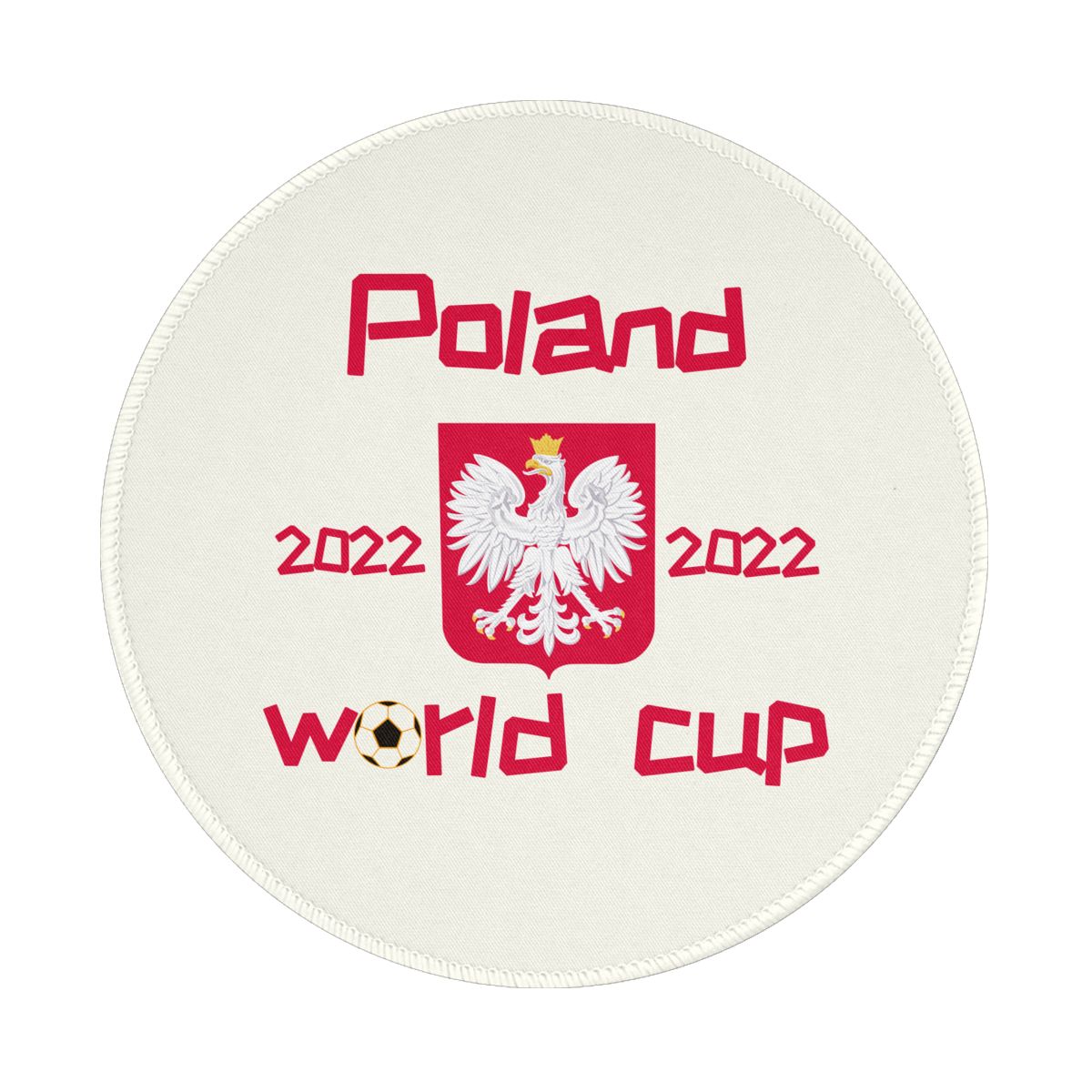 Poland 2022 World Cup Team Logo Gaming Round Mousepad for Computer Laptop