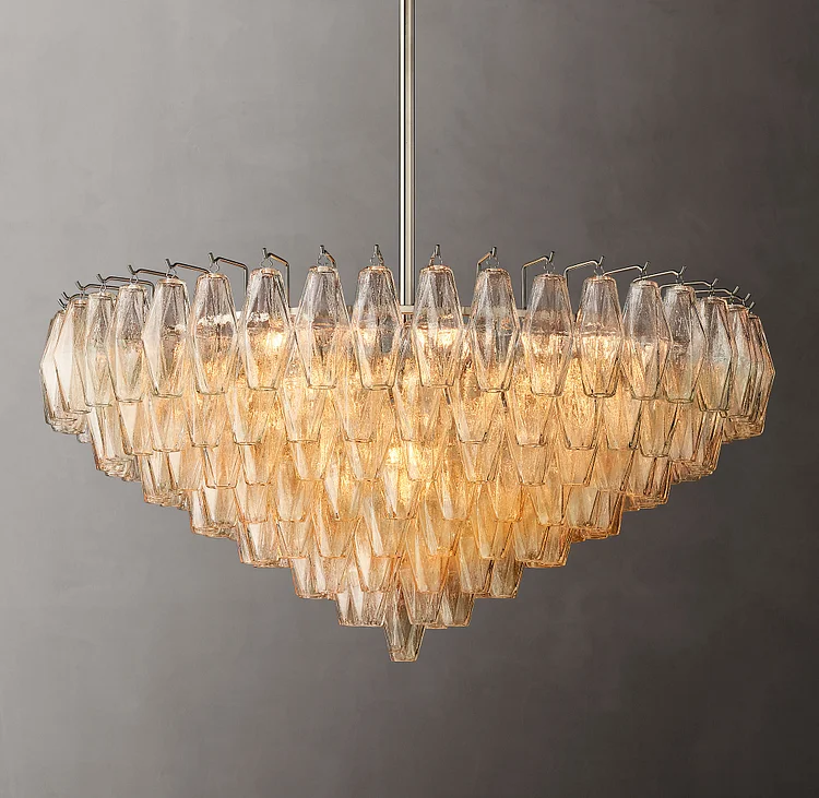 Chiaray Clear Glass Tiered Round Chandelier 37" Vjlight