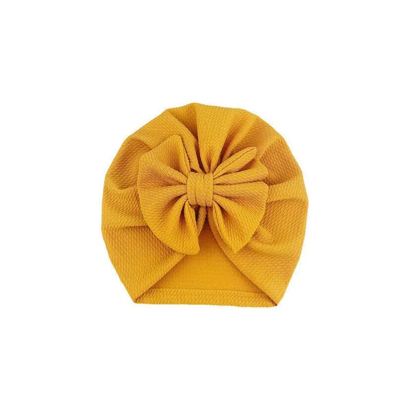 2020 Baby Stuff Accessories Baby Girl Hat With Bow Knot Infant Beanie Solid Big Bowknot Cap For Girls Kid Hats
