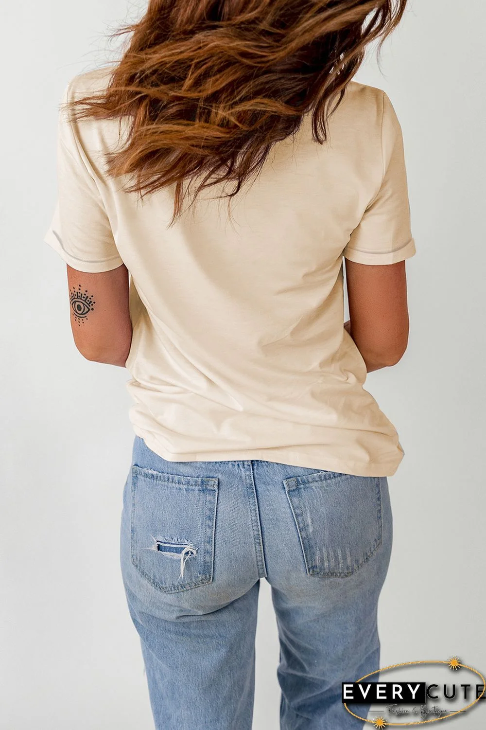 Khaki Valentines Multi Pattern Heart Print T Shirt