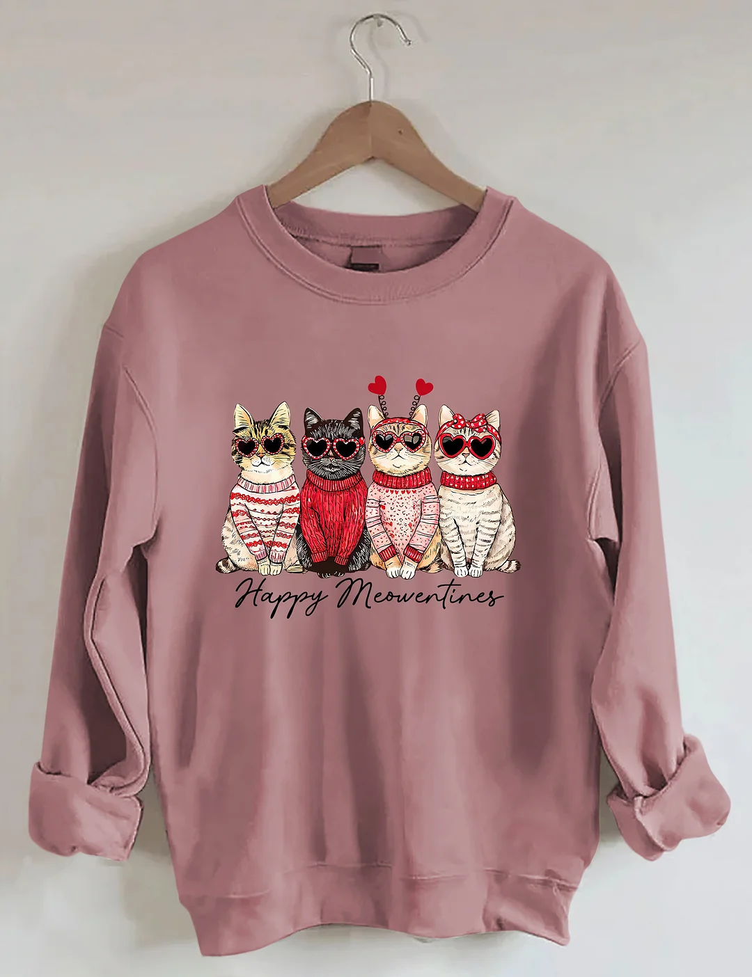Valentine Cats Sweatshirt