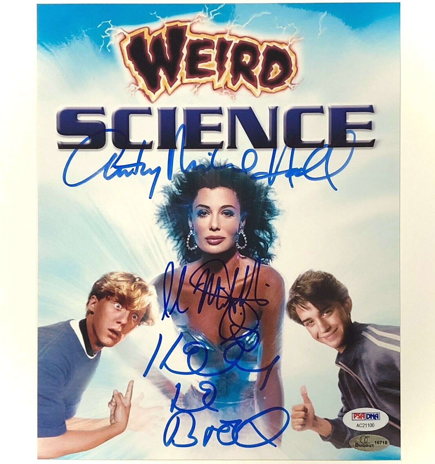 Kelly Lebrock/Anthony Michael Hall/Mitchell signed Weird Science 8x10 Photo Poster painting PSA