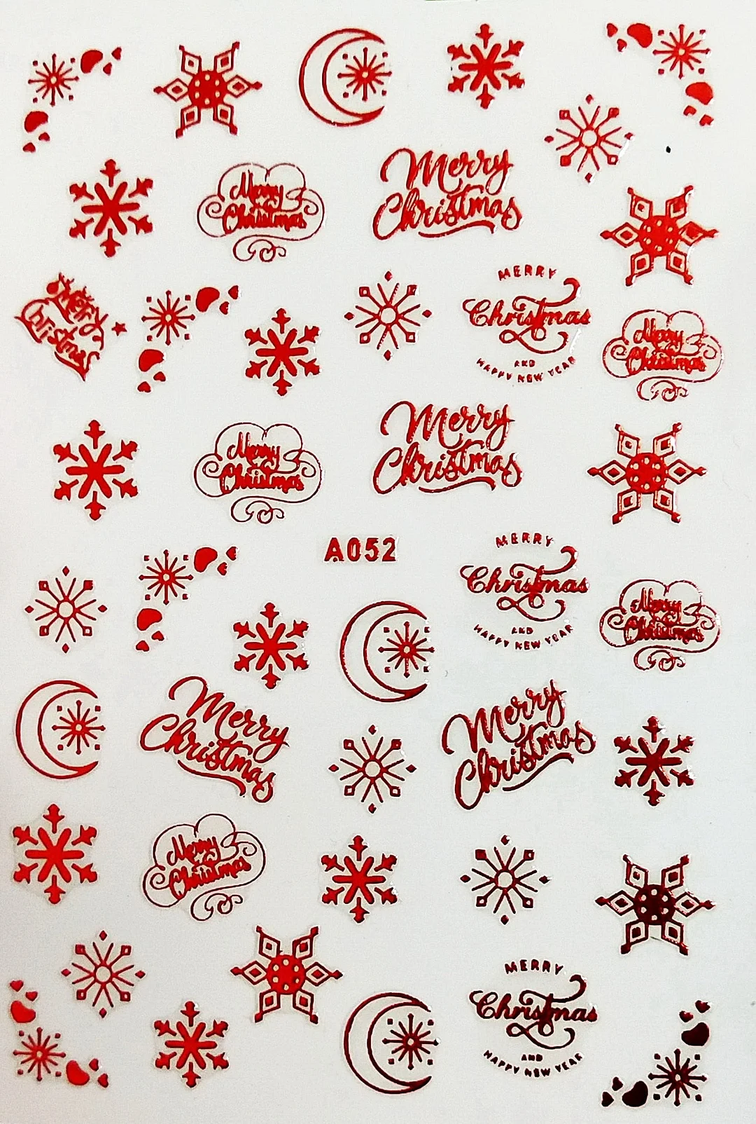 Merry Christmas 3D Elk Nail Art Decals Nail Sticker Manicure Red Laser Gold Silver White Snow Sticker for Nail Design Decoration-Nail Inspo