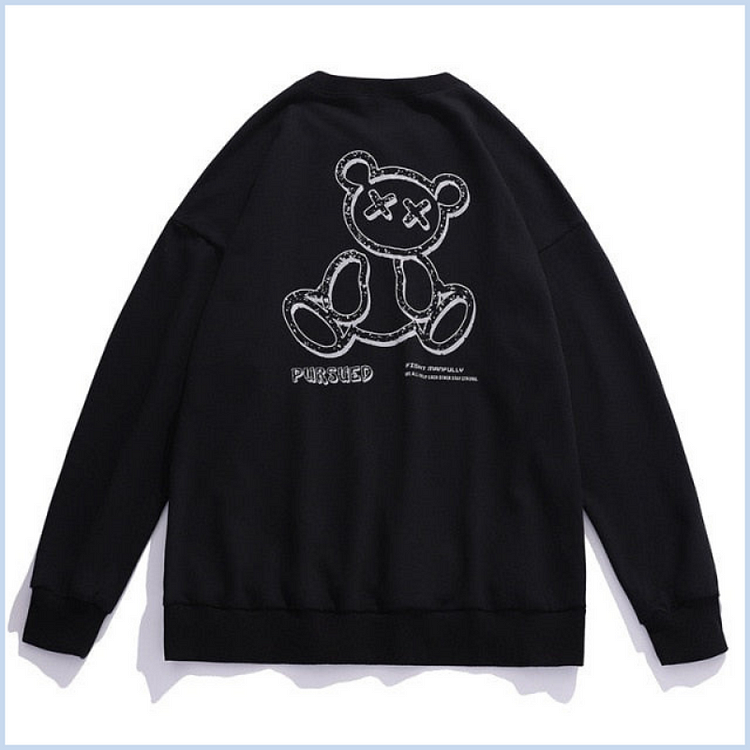 Pursued Bear™ Printed Sweatshirt - Gotamochi Kawaii Shop, Kawaii Clothes
