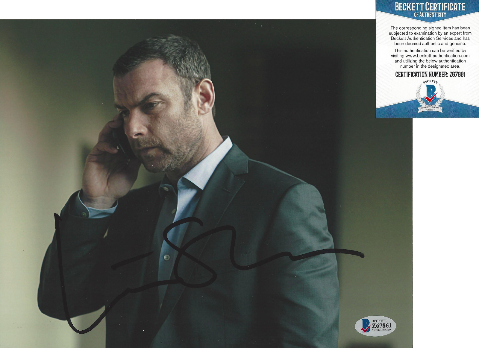 LIEV SCHREIBER SIGNED AUTOGRAPH RAY DONOVAN 8x10 Photo Poster painting 3 ACTOR BECKETT COA BAS