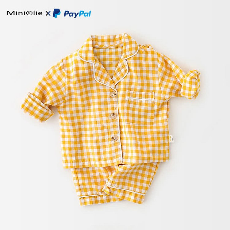 Baby Lapel Top & Pants Pajamas Set