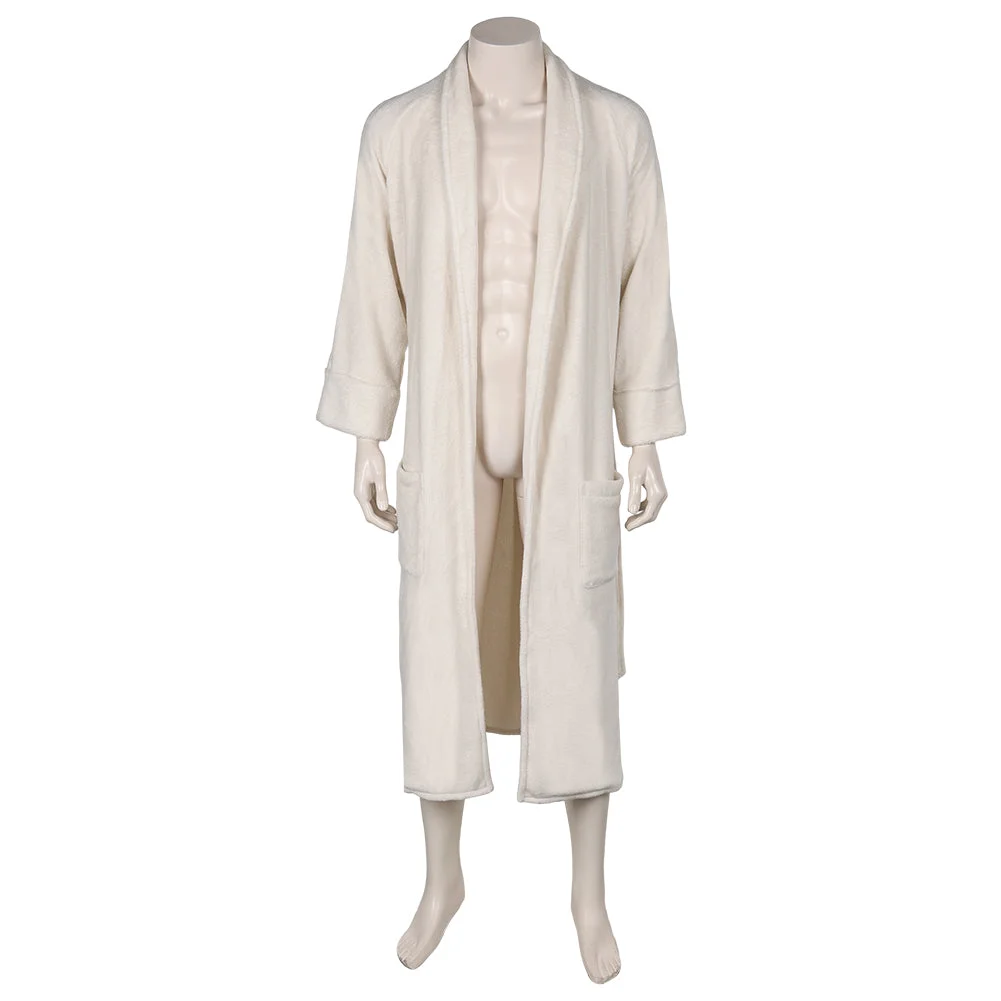 Movie Aquaman And The Lost Kingdom (2023) Arthur Curry White Bathrobe Outfits Cosplay Costume Suit