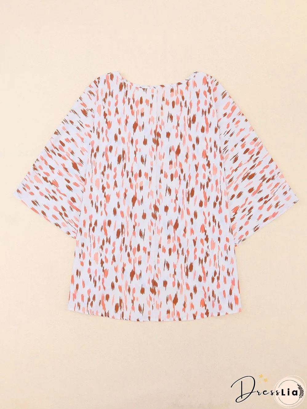 Pink Leopard Print Oversized Dolman Sleeve Plus Size Blouse