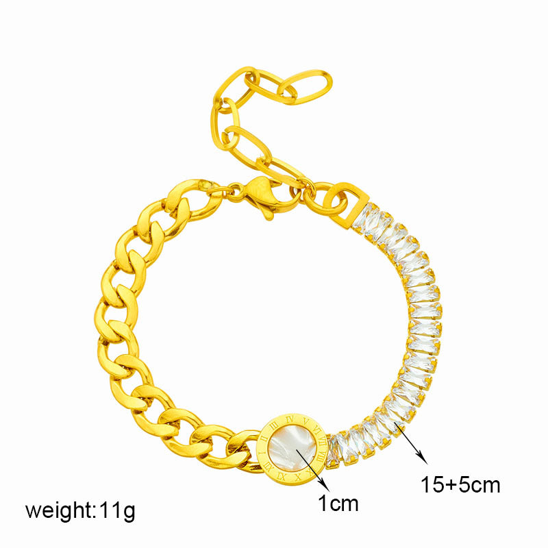 Women Chain Tennis / Diamond Line Titanium Steel Electroplating Bracelets