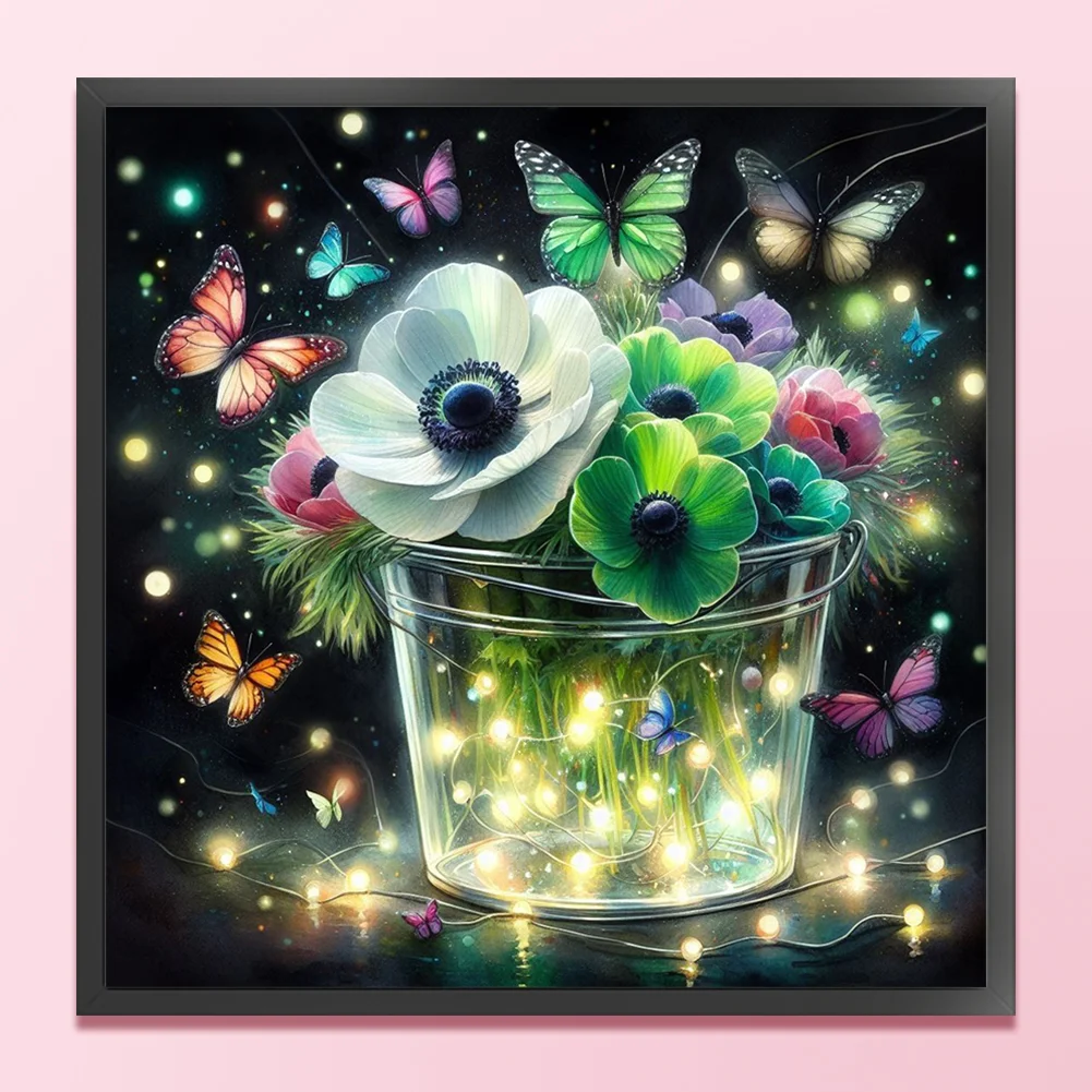 14CT Full Stamped Cross Stitch - Flower(Canvas|40*40CM)