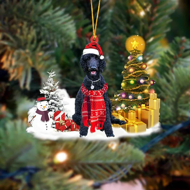 VigorDaily Black Poodle Christmas Ornament SM079