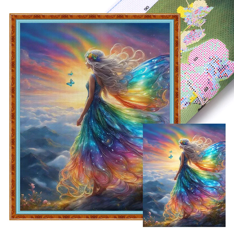 Butterfly Beauty - Printed Cross Stitch 18CT 40*50CM