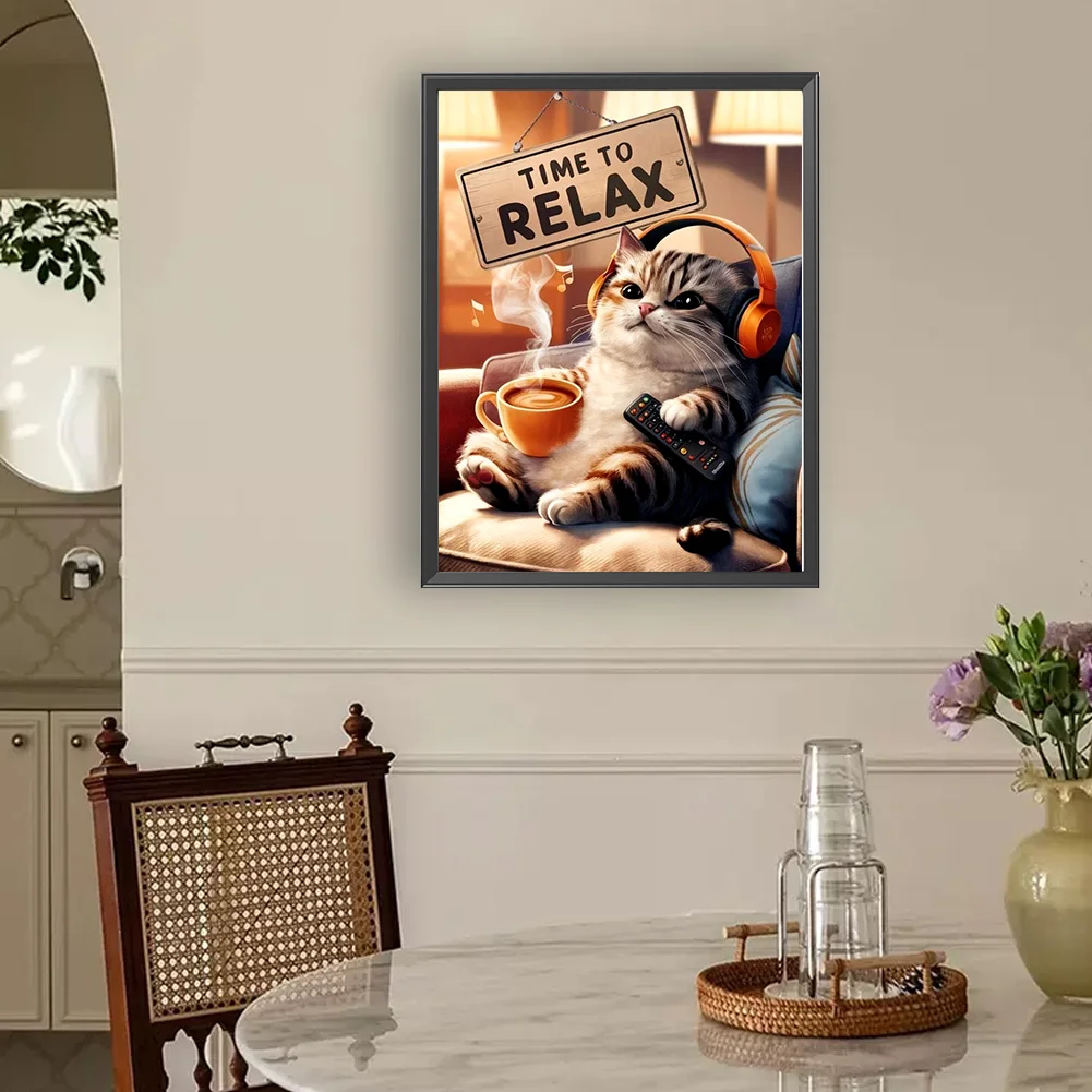 Diamond Painting - Full Round Drill - Cat(Canvas|30*40cm)