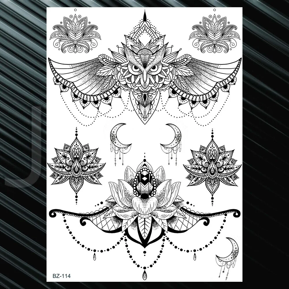 Sdrawing Henna Flower Temporary Tattoos For Women Fashion Body Art Tatoos Realistic Fake Jewelry Mandala Dreamcatcher Tattoos Sexy