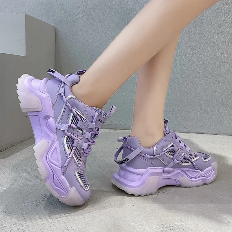 Sneakers Woman Casual Shoes Basket Femme Fashion Breathable Thick Bottom Ladies Trainers Platform Shoes Chunky Sneakers Women