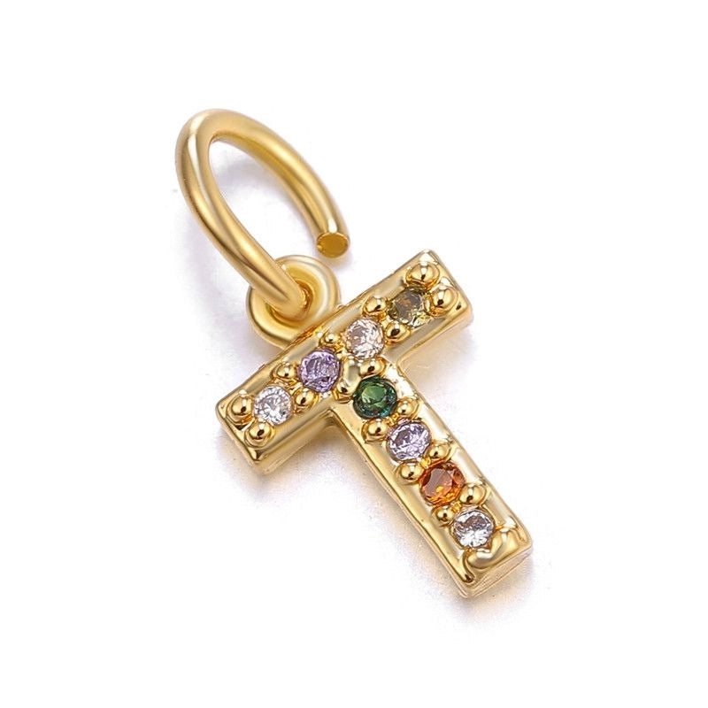 1 Piece Copper Zircon Letter Pendant Jewelry Accessories