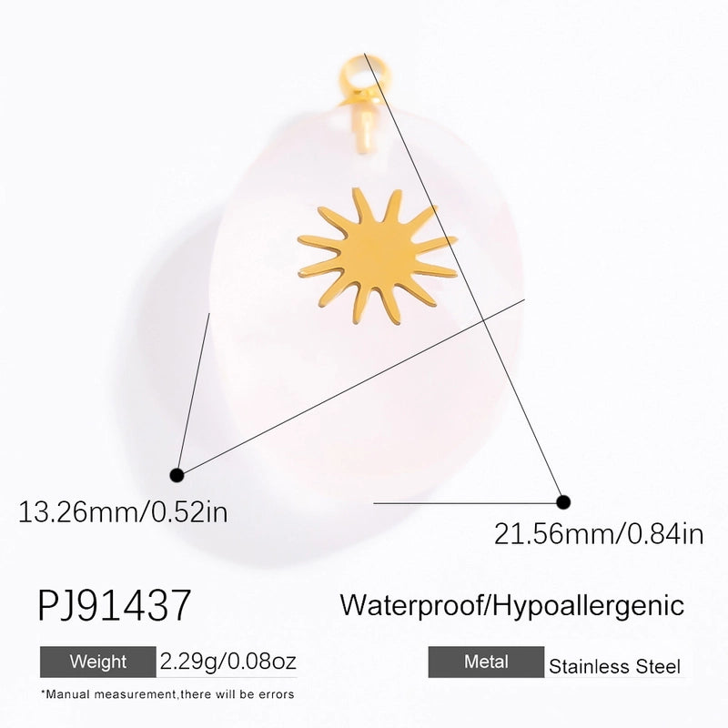 1 Piece 304 Stainless Steel Heart Shape Flower Pendant Jewelry Accessories