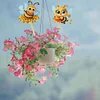 6Pcs Bee DIY Diamond Painting Kits Garden Stakes Diamond Art Kits Garden Decor