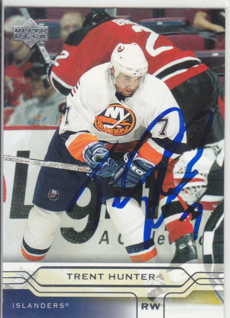 Trent Hunter Autograph 2004-05 Upper Deck Islanders Card