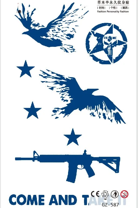 Temporary Tattoo Sticker Skull Wing Flower Cross Juice Ink Lasting Girl Women Chest Neck Hand Finger Fake Small Tatoo Hot Sale