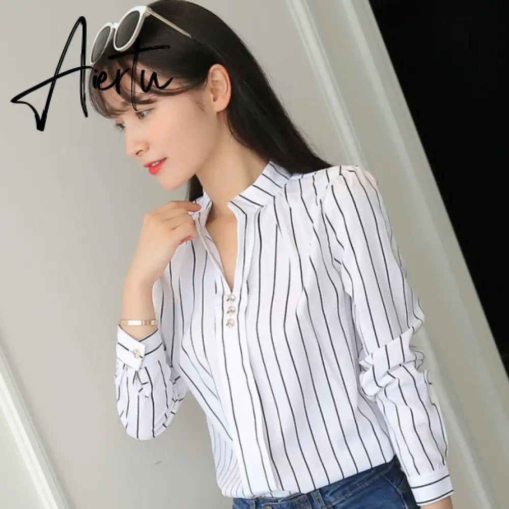 Women Tops And Blouses Office Lady Blouse Slim Shirts Women Blouses Plus Size Tops Casual Shirt Female Blusas Aiertu