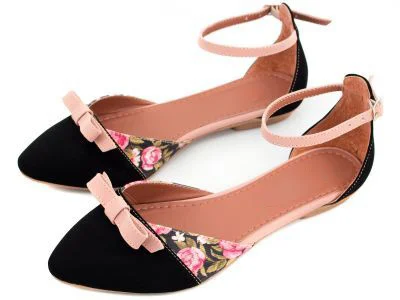 Women's flat floral sandals with ankle strap Vdcoo