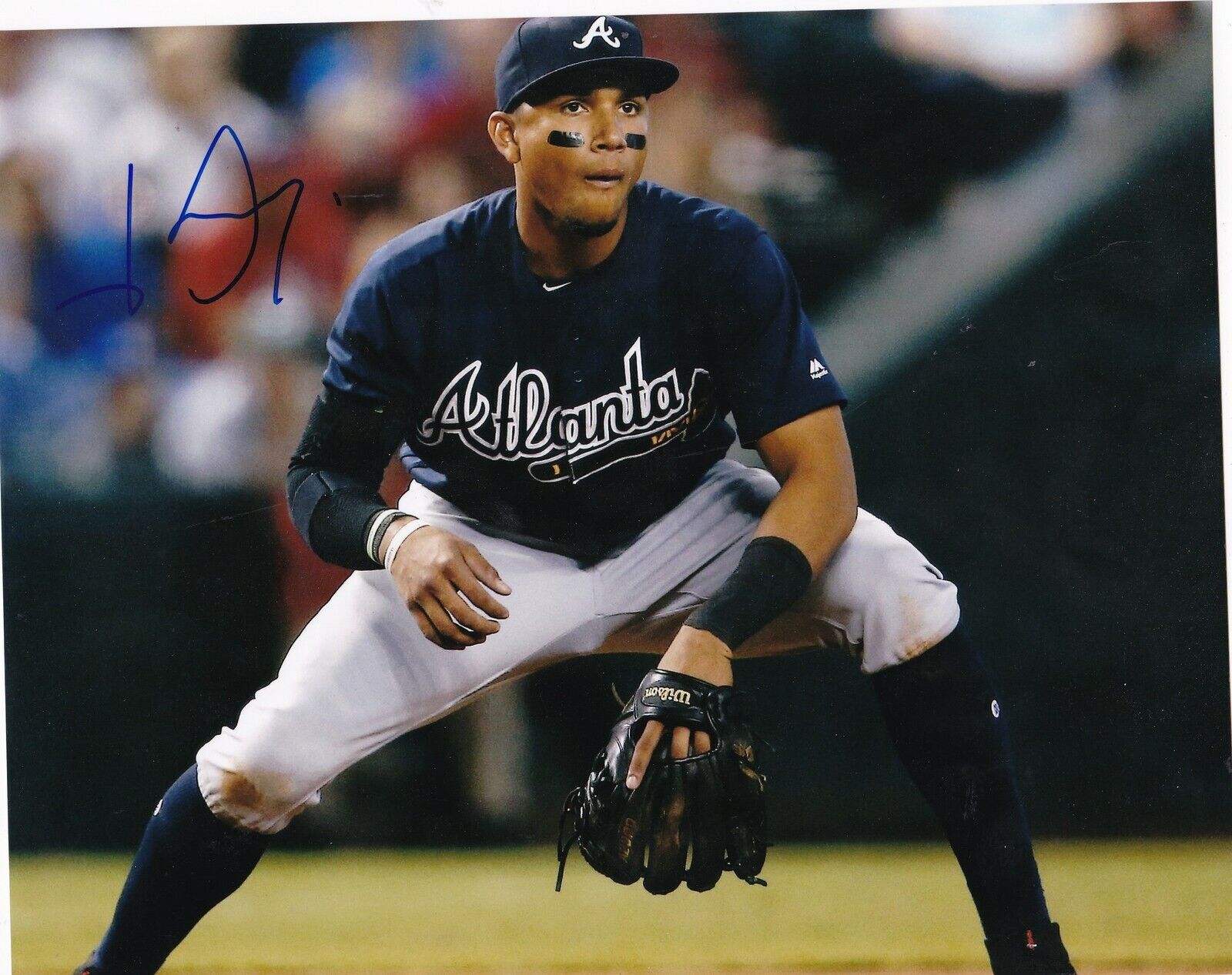 JOHAN CAMARGO ATLANTA BRAVES ACTION SIGNED 8x10